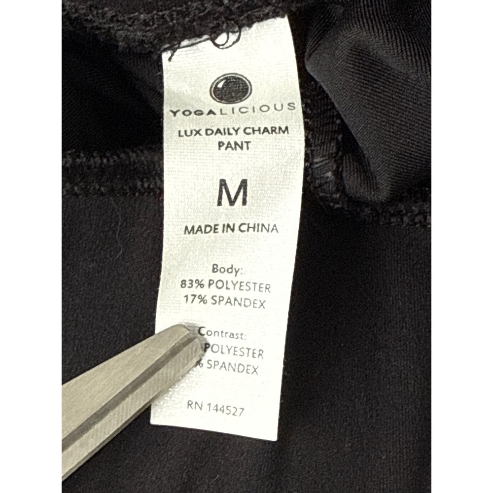 Yogalicious Lux Daily Charm Pant Black Wide Leg High‎ Rise Trouser Womens Medium - Picture 5 of 5
